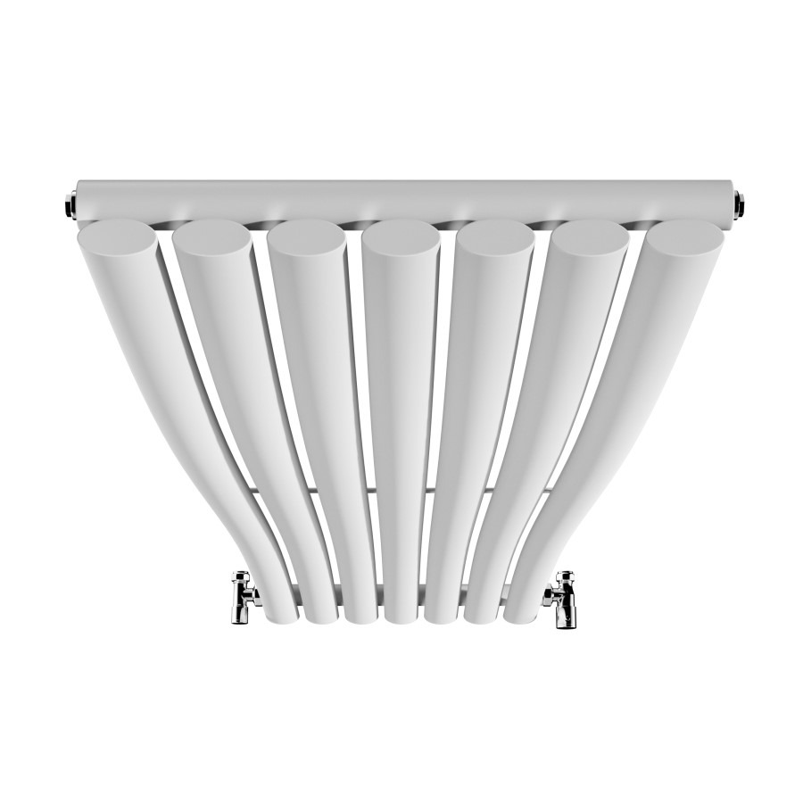 Onda White Vertical Oval Waved Designer Radiator 1800x413mm Single Panel 2926 BTU - Image 6