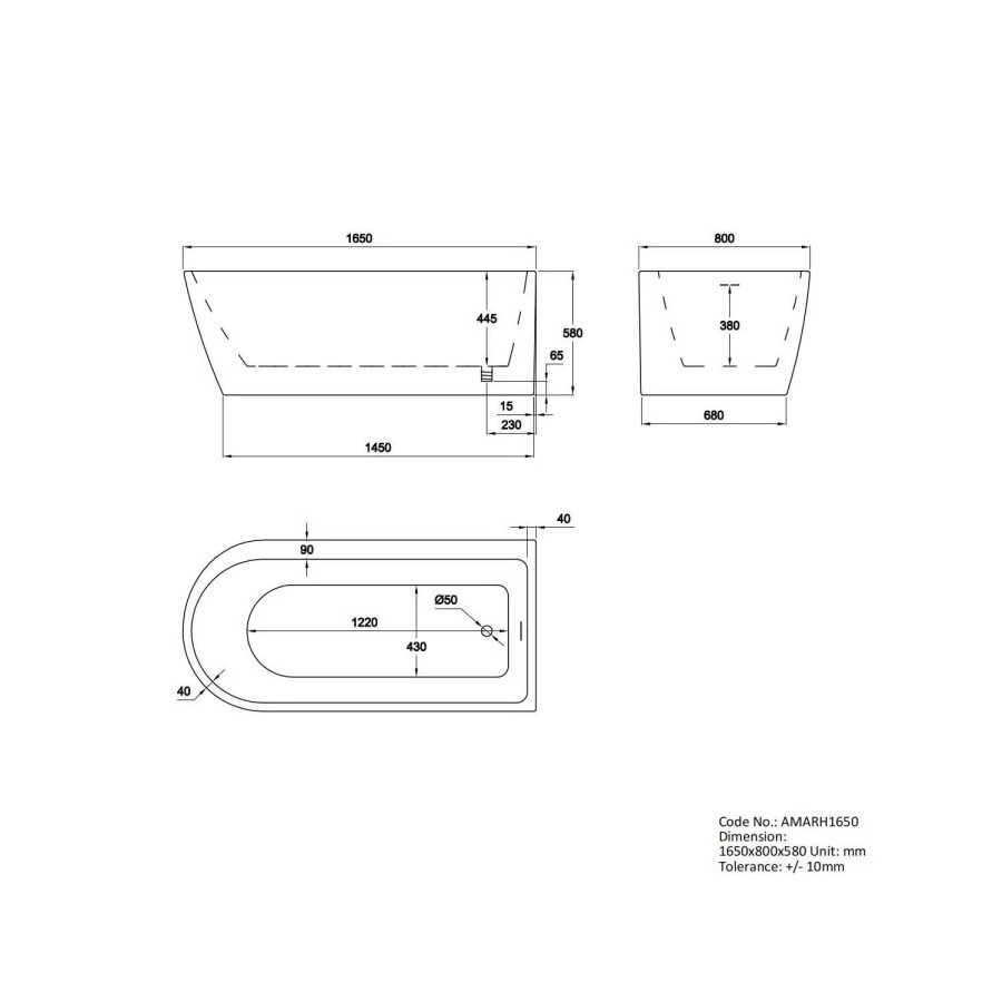 Brass Freestanding Right Hand Shower Bath Suite with Toilet and Basin - Amaro - Image 7