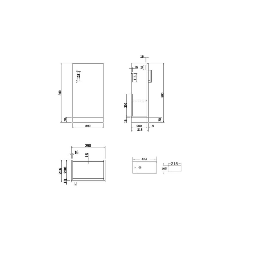 Cloakroom Suite with Grey Vanity Unit Small Basin & Close Coupled Toilet - Ashford - Image 7