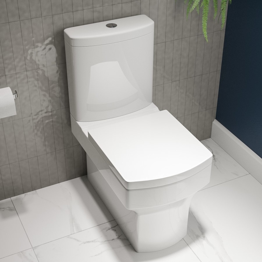 Rimless Close Coupled Toilet and Basin Suite - Ashford - Image 7