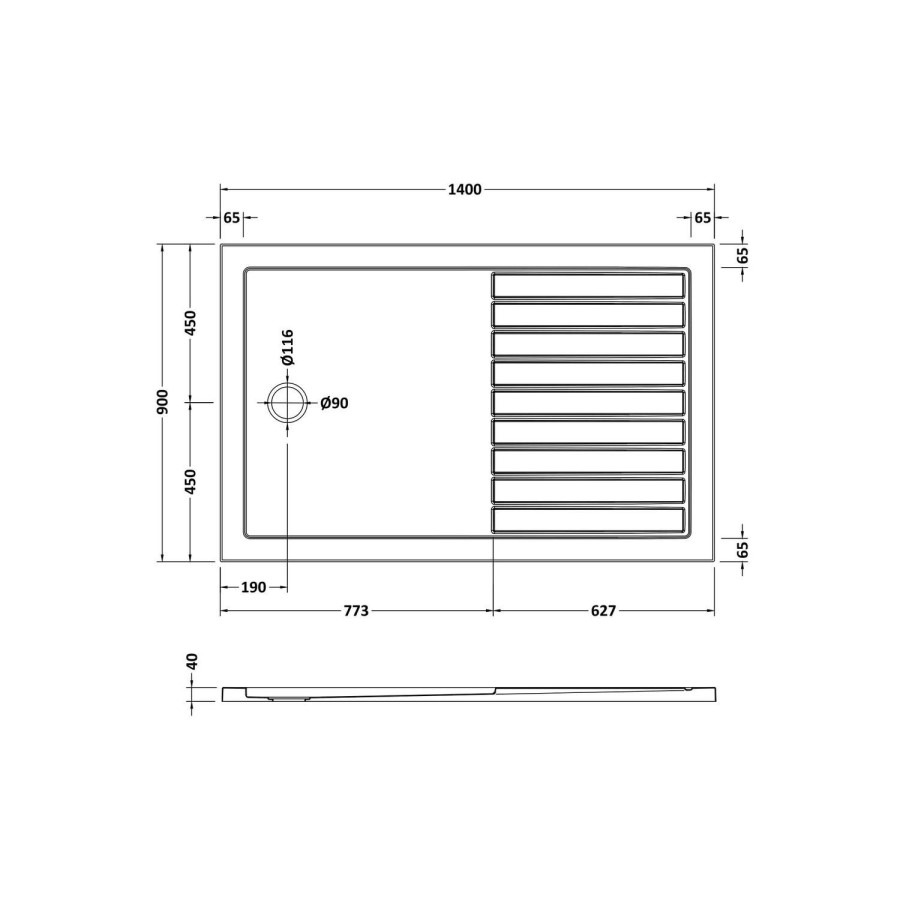 1400 x 900mm Black Walk in Shower Enclosure Suite with Ashford Toilet and Basin - Image 7