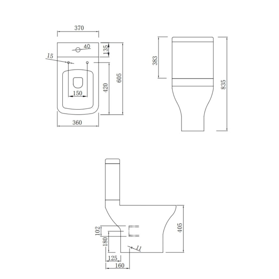 Brass Freestanding Right Hand Shower Bath Suite with Toilet and Basin - Amaro - Image 9