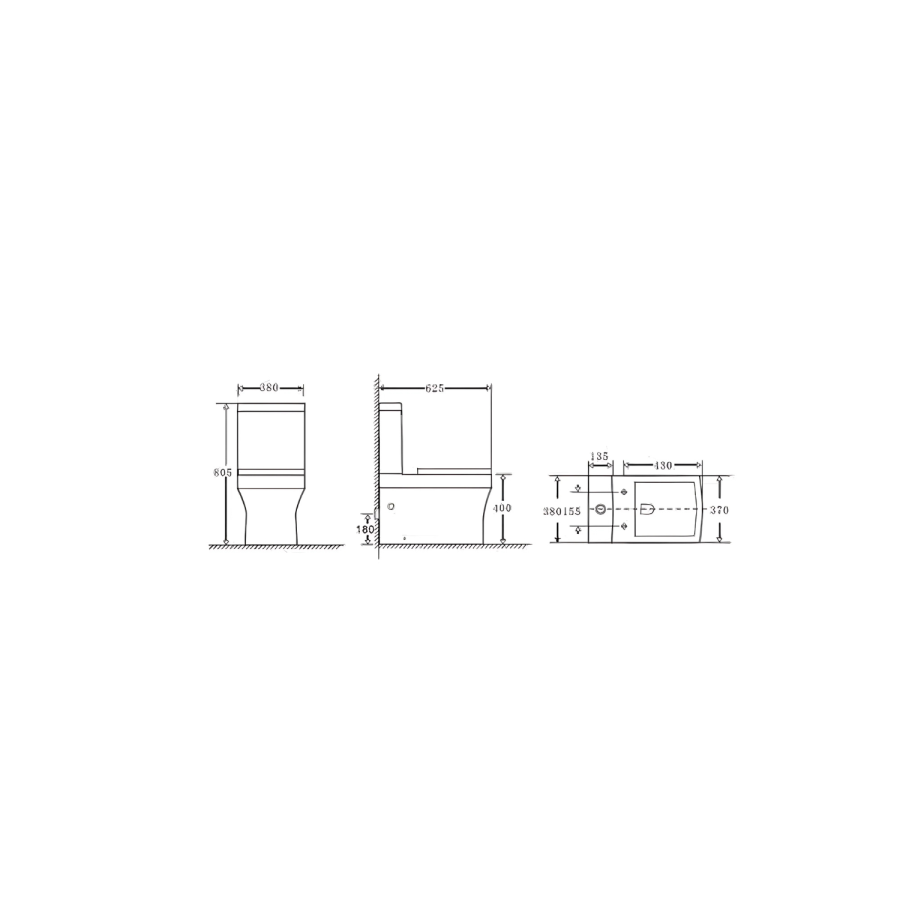 Baxenden Cloakroom Toilet Suite with Blue Floorstanding Vanity Unit and Basin - Image 9