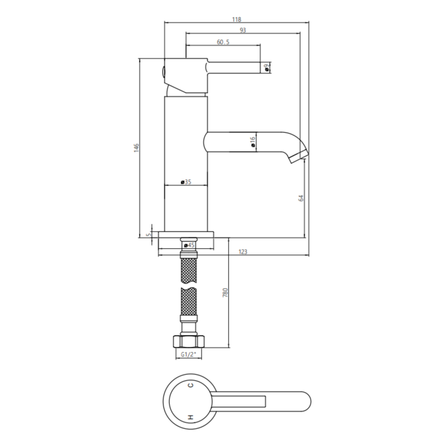 Close Coupled Closed Back Toilet with Sink on Top & Black Fittings Cloakroom Suite - Legend - Image 9
