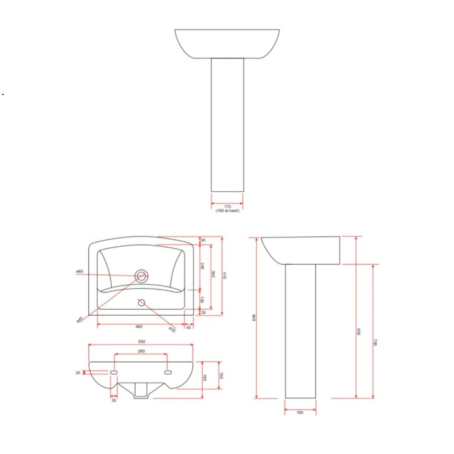 Brass Freestanding Right Hand Shower Bath Suite with Toilet and Basin - Amaro - Image 11