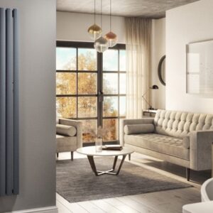 Anthracite Vertical Smart Electric Radiator with Wi-Fi Thermostat - 1000W - H1600xW236mm - Bathroom Safe