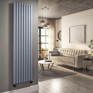 White Vertical Smart Electric Radiator with Wi-Fi Thermostat - 1000W - H1600xW354mm - Bathroom Safe
