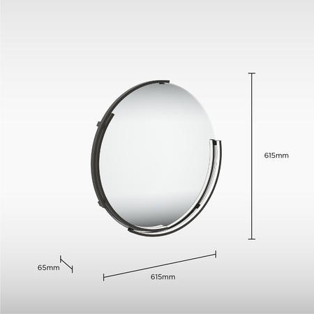 Sensio Aspect Curve Round Black Heated Bathroom Mirror with Lights - 600mm - Image 4