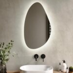 Pebble Backlit Bathroom Mirror with Battery Operated Lights 500 x 800mm - Apollo