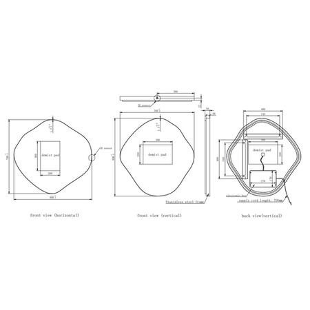 Pebble Black Backlit Heated Bathroom Mirror with Lights 760 x 800mm - Aster - Image 6