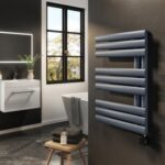 Anthracite Smart Electric Towel Radiator with Wi-Fi Thermostat - 600W - H650xW450mm - Bathroom Safe